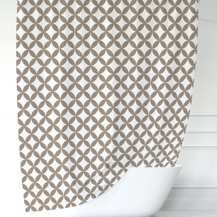 Rideaux De Douche Mocha et Géométrique Blanc