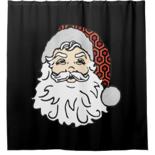 Rideaux De Douche moche Noël santa claus éffrayant moquette d'hôtel