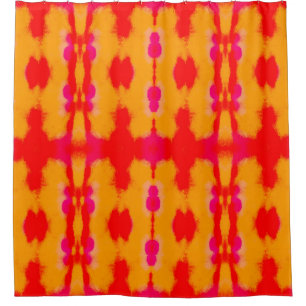 Rideaux De Douche Mode Boho rouge. Tapis persan. Couche aquarelle