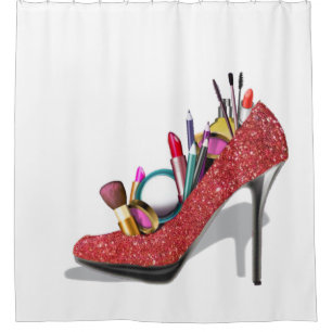 Rideaux De Douche Mode de maquillage à talons hauts