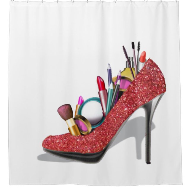 Rideaux De Douche Mode de maquillage à talons hauts (Devant)