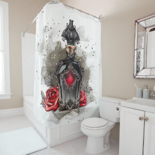 Rideaux De Douche Mode gothique Bouteille de parfum victorienne avec