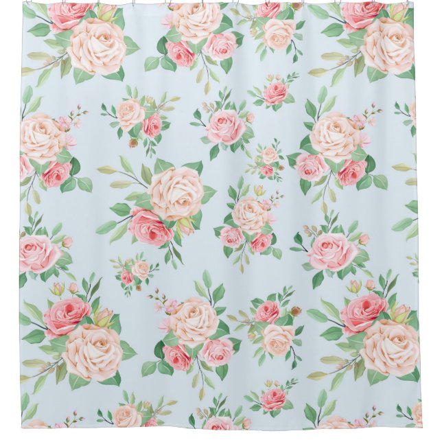 Rideaux De Douche Modèle floral (Devant)