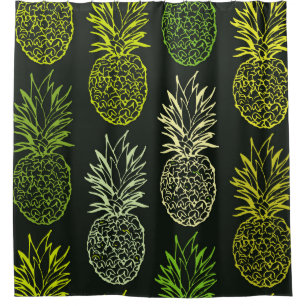 Rideaux De Douche Modèle floral à doodle dessiné à la main. Feuilles
