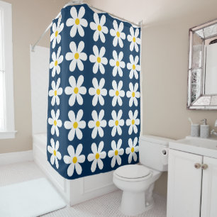 Rideaux De Douche Modèle floral de marguerite rétro
