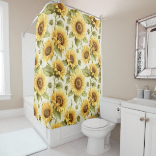 Rideaux De Douche Modèle floral de tournesol