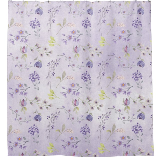 Rideaux De Douche Modèle floral Fleur sauvage lavande (Devant)