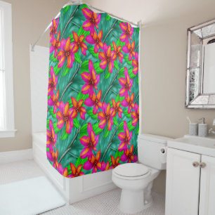 Rideaux De Douche Modèle floral Paradis tropical