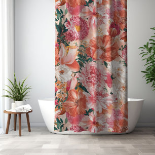Rideaux De Douche Modèle Floral rose orange