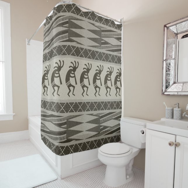 Rideaux De Douche Modèle tribal Kokopelli (En situation)