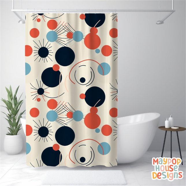 Rideaux De Douche Moderne (mid century modern shower curtain bathroom decor)