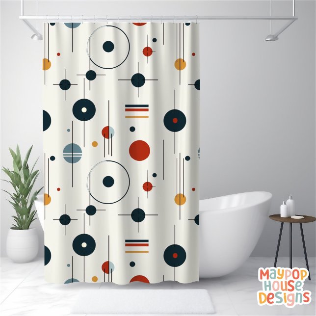 Rideaux De Douche Moderne (mid century modern shower curtain bathroom decor)