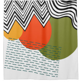 Rideaux De Douche Moderne Abstraite du milieu du siècle