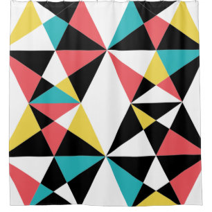 Rideaux De Douche Moderne, coloré, amusant, tendance, motif géométri