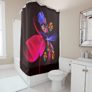 Rideaux De Douche Moderne coloré Floral Abstrait Art Motif #06