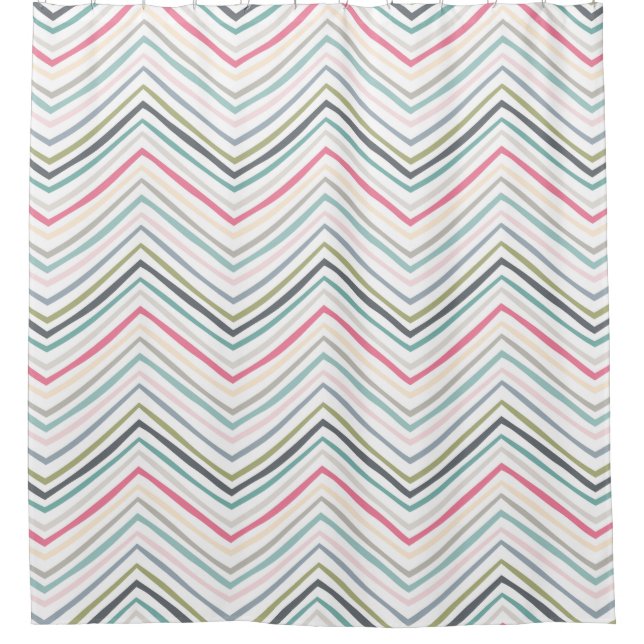 Rideaux De Douche Moderne Elegant Pastel Motif géométrique (Devant)