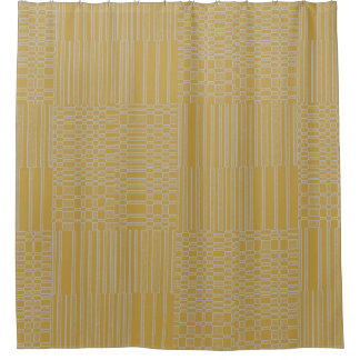 Rideaux De Douche Moderne Géométrique Jaune Foncé Gris Clair
