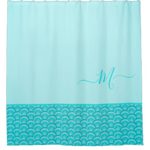Rideaux De Douche Moderne Tropical Turquoise Turquoise Aqua Blue Sea