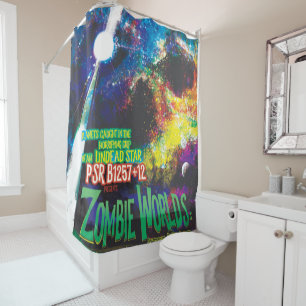 Rideaux De Douche Mondes Zombie Galaxie d'Halloween