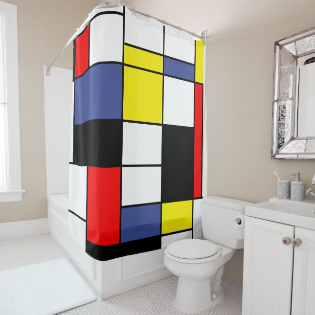 Rideaux De Douche Mondrian, minimaliste (En situation)