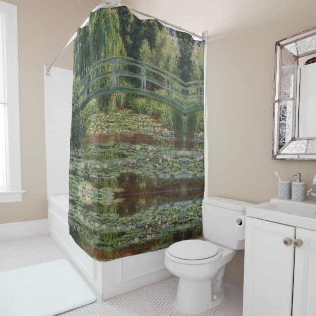 Rideaux De Douche Monet Japanese Footbridge et Water Lily Pool (En situation)