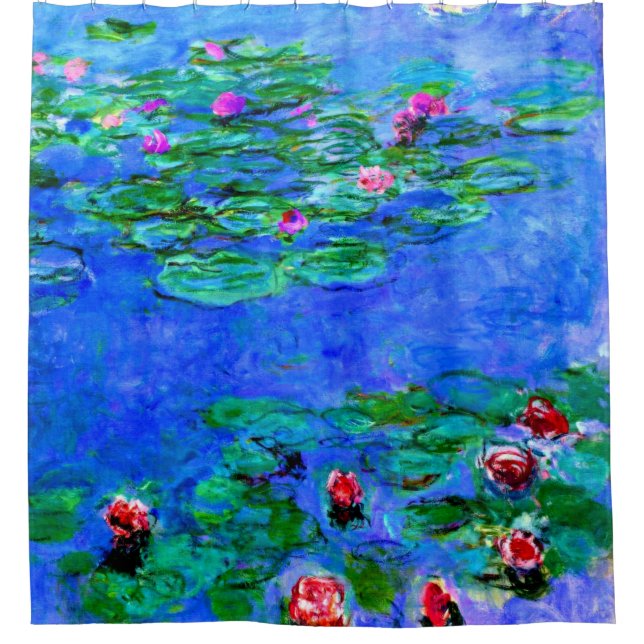 Rideaux De Douche Monet - Lys d'eau, Rouge (Devant)
