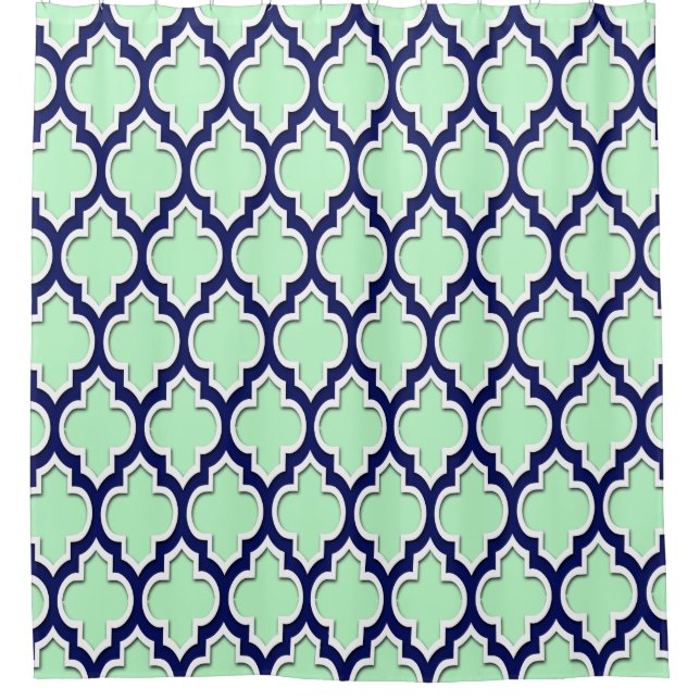 Rideaux De Douche Monnaie Bleu Blanc XL Marocain #4DS (Devant)