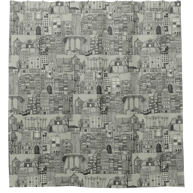 Rideaux De Douche mono toile dystopian (Devant)