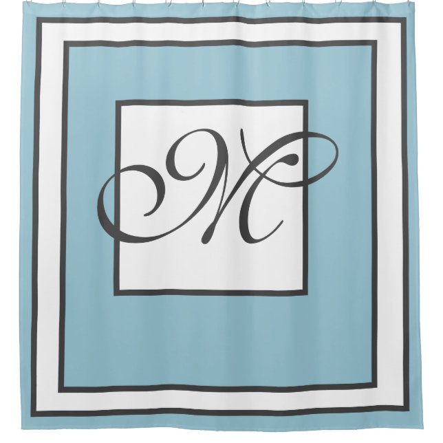 Rideaux De Douche Monogramme contemporain (Devant)
