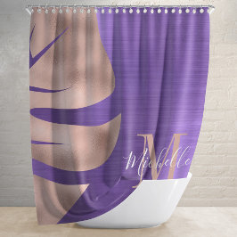 Rideaux De Douche Monogramme doré violet Rose