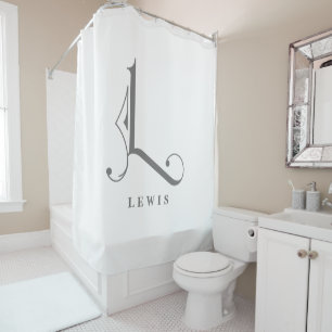 Rideaux De Douche Monogramme Élégant L Personnalisé