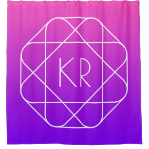 Rideaux De Douche Monogramme géométrique cool   Violette violette ma