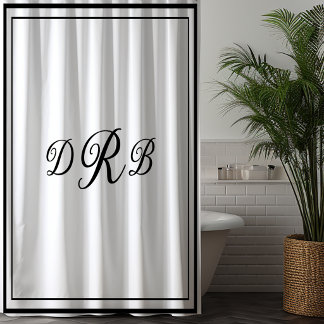 Rideaux De Douche Monogramme Initial Personnalisé Calligraphie Class