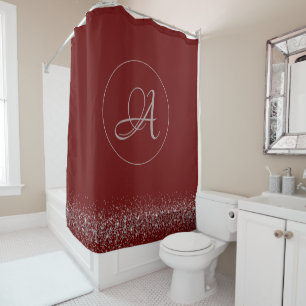 Rideaux De Douche Monogramme Parties scintillant argent Whimsical su