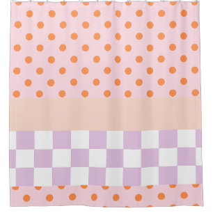 Rideaux De Douche Monogramme personnalisé Pastel Polka Dot Lilac chè