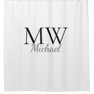 Rideaux De Douche monogramme simple personnalisé  