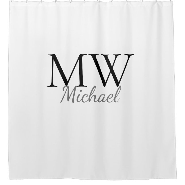 Rideaux De Douche monogramme simple personnalisé   (Devant)