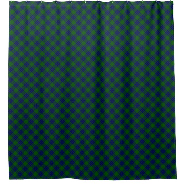 Rideaux De Douche Montgomery écossais vert bleu plaid (Devant)
