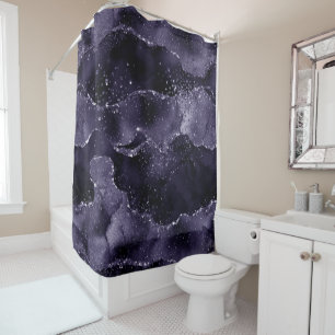 Rideaux De Douche Moody Agate   Midnight Indigo Deep Purple Glam