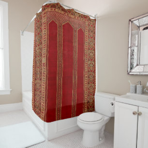 Rideaux De Douche Moquette orientale turque perse rouge
