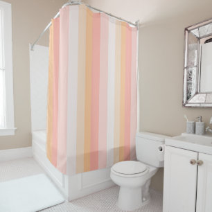 Rideaux De Douche Morning Dew rayures rose et jaune