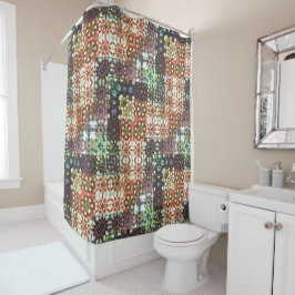 Rideaux De Douche mosaïque de kaléidoscope opaque de couleur vintage