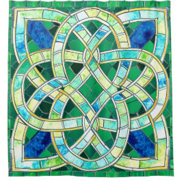 Rideaux De Douche Mosaïque de pierre céleste verte
