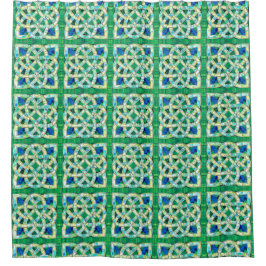 Rideaux De Douche Mosaïque de pierre céleste verte