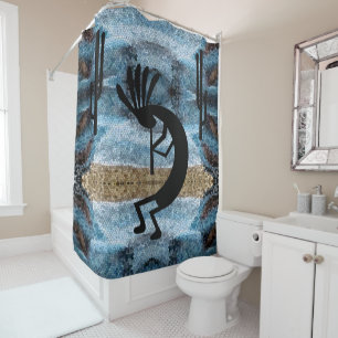 Rideaux De Douche Mosaïque du désert sud-ouest de Kokopelli 2