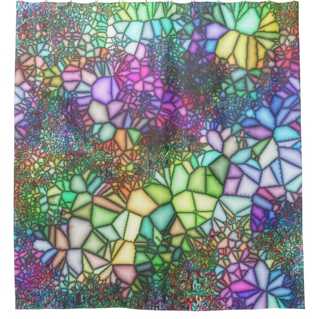 Rideaux De Douche Mosaïque en verre tendu (Devant)