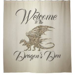 Rideaux De Douche Mosaïque Extraordinaire Dragon Golden Welcome