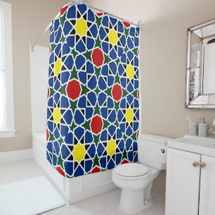 Rideaux De Douche Mosaïque marocaine Mosaïque géométrique Motif