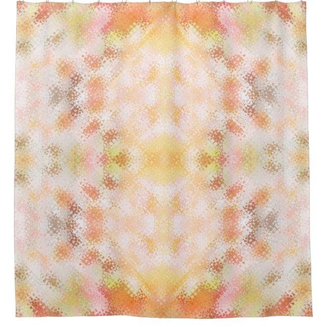 Rideaux De Douche Mosaïque pastel orange pastel et blanche (Devant)