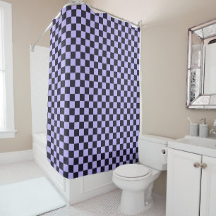 Rideaux De Douche Motif à carreaux en lilas français